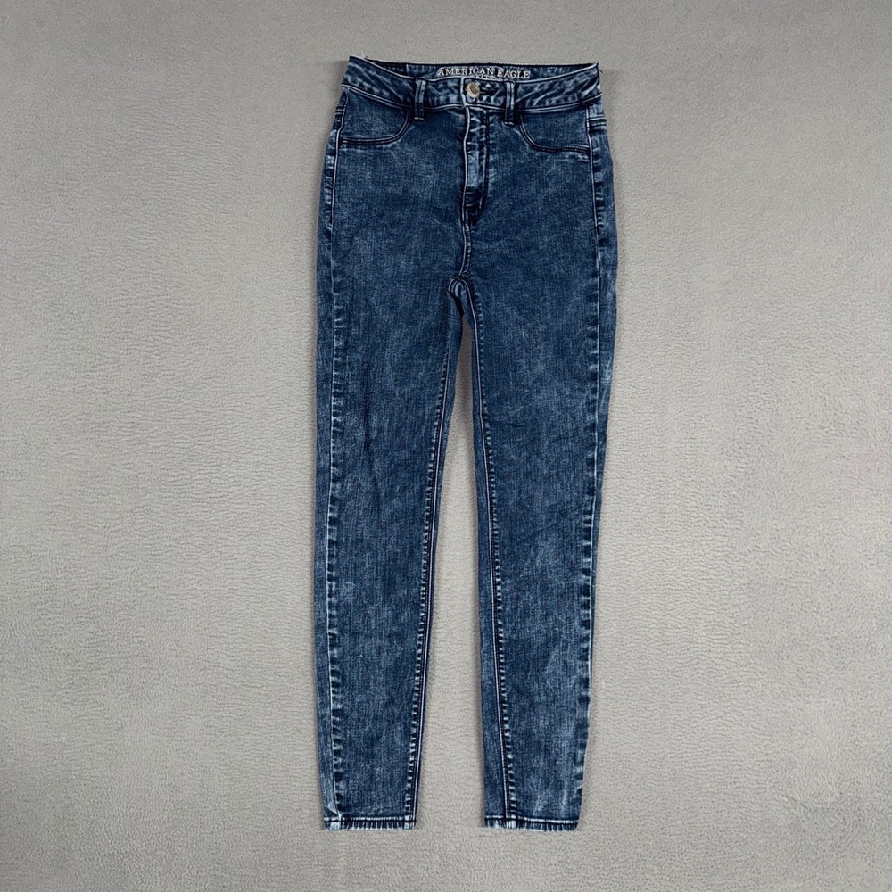 American Eagle Jeans Womens 2 Blue Sky High Jegging Stretch Denim Cotton Preppy